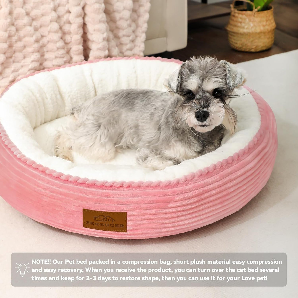Packaging view of Zerbuger washable pet bed for cats