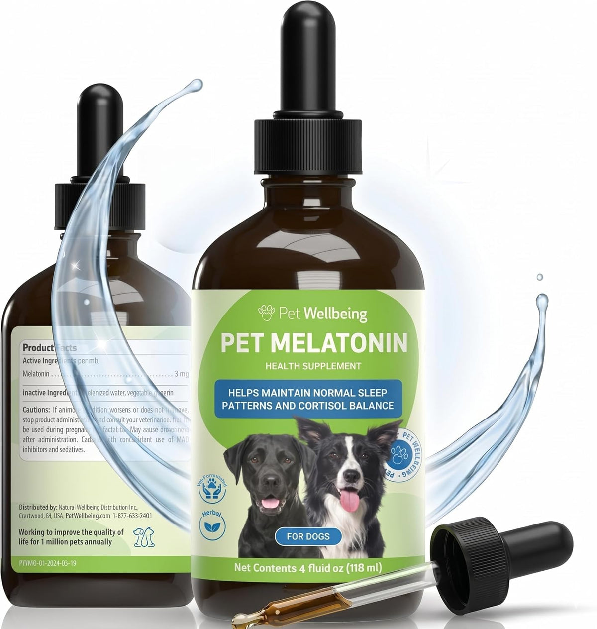 Pet Wellbeing Pet Melatonin for Dogs - Supports Adrenal Health, Cortisol Balance, Helps Maintain Normal Sleep Patterns - Veterinarian-Formulated Liquid Supplement 2 fl oz (59 ml) - Image 10