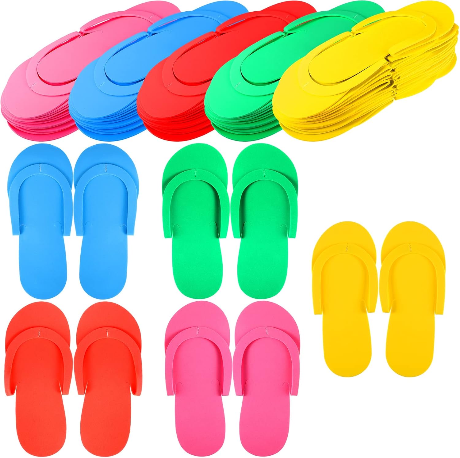JenPen 60 Pairs Disposable Pedicure Slippers front view stack
