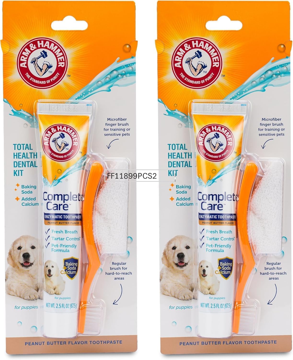 Arm & Hammer Complete Care Puppy Dental Kit, Enzymatic Toothpaste with Baking Soda and Calcium for Dogs, Peanut Butter Flavor, Toothbrush and Microfiber Brush Included, Fluoride-Free, 2.5 Oz - Image 11