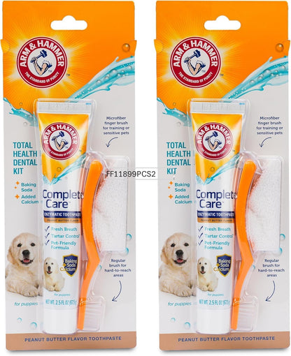 Arm & Hammer Complete Care Puppy Dental Kit, Enzymatic Toothpaste with Baking Soda and Calcium for Dogs, Peanut Butter Flavor, Toothbrush and Microfiber Brush Included, Fluoride-Free, 2.5 Oz - Image 11