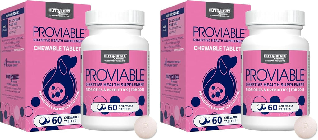 Nutramax Proviable Probiotics for Dogs, Daily Digestive Health Supplement with Multiple Strains of Bacteria, Dog Probiotics Plus Prebiotics, 60 Chewable Tablets - Image 12