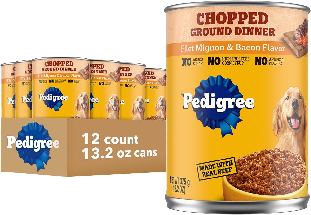 Pedigree Chopped Ground Dinner Adult Soft Wet Dog Food Chicken & Rice Dinner, Canned Dog Food, 13.2 oz. Cans, 12 Count - Image 14