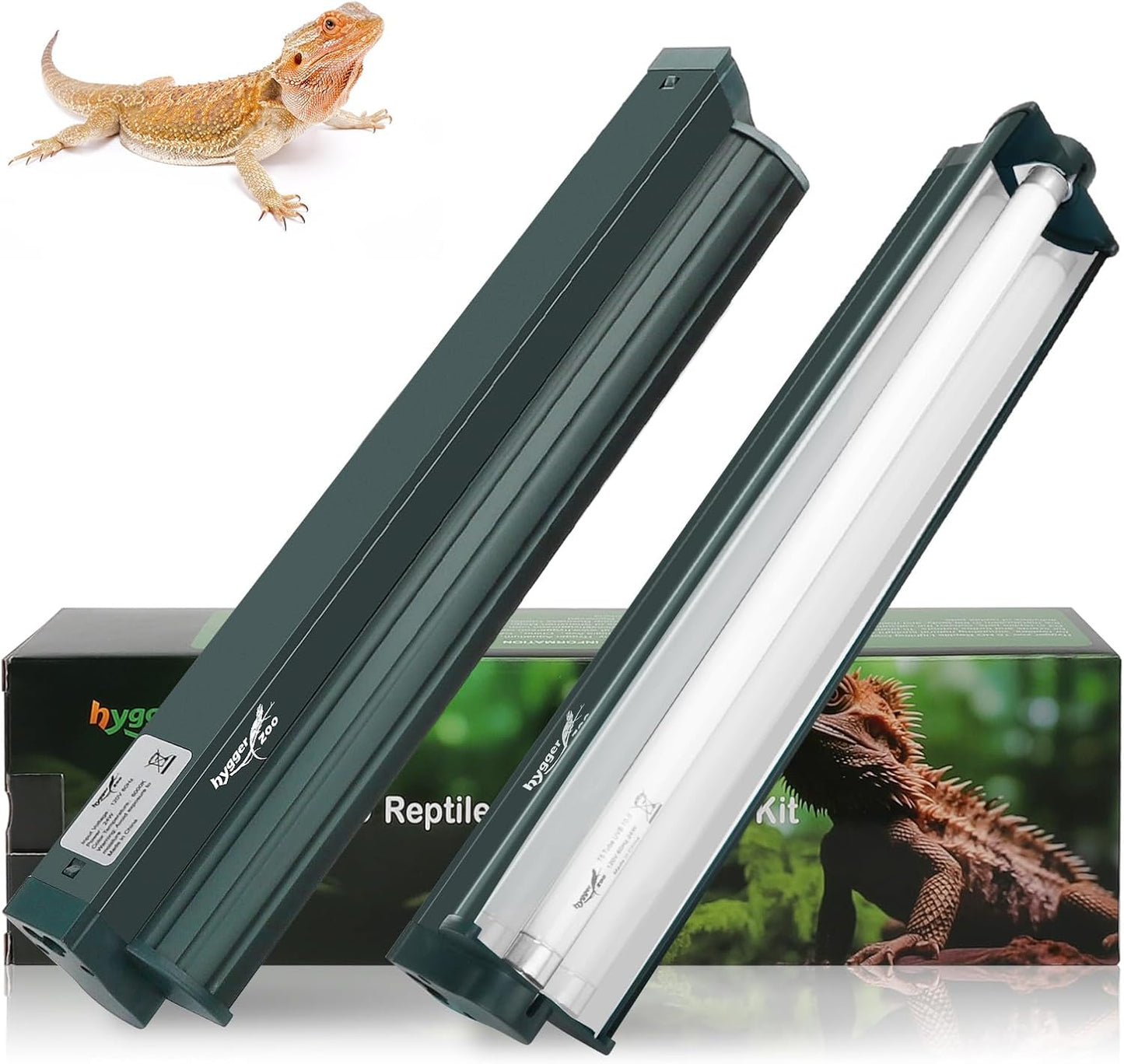 T5 Reptile Light Fixture Combo Kit 24W Light Fixture Reptile Terrarium Hood 10.0 UVB Light Bulb Fluorescent Tube Ideal for Tropical and Deserts Such as Bearded Dragon Lizards and Tortoises - Image 13