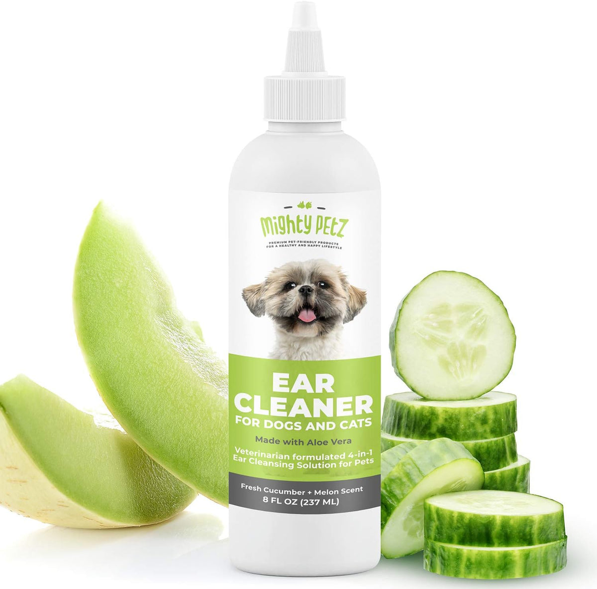 Mighty Petz Dog Ear Cleaner front view bottle packaging