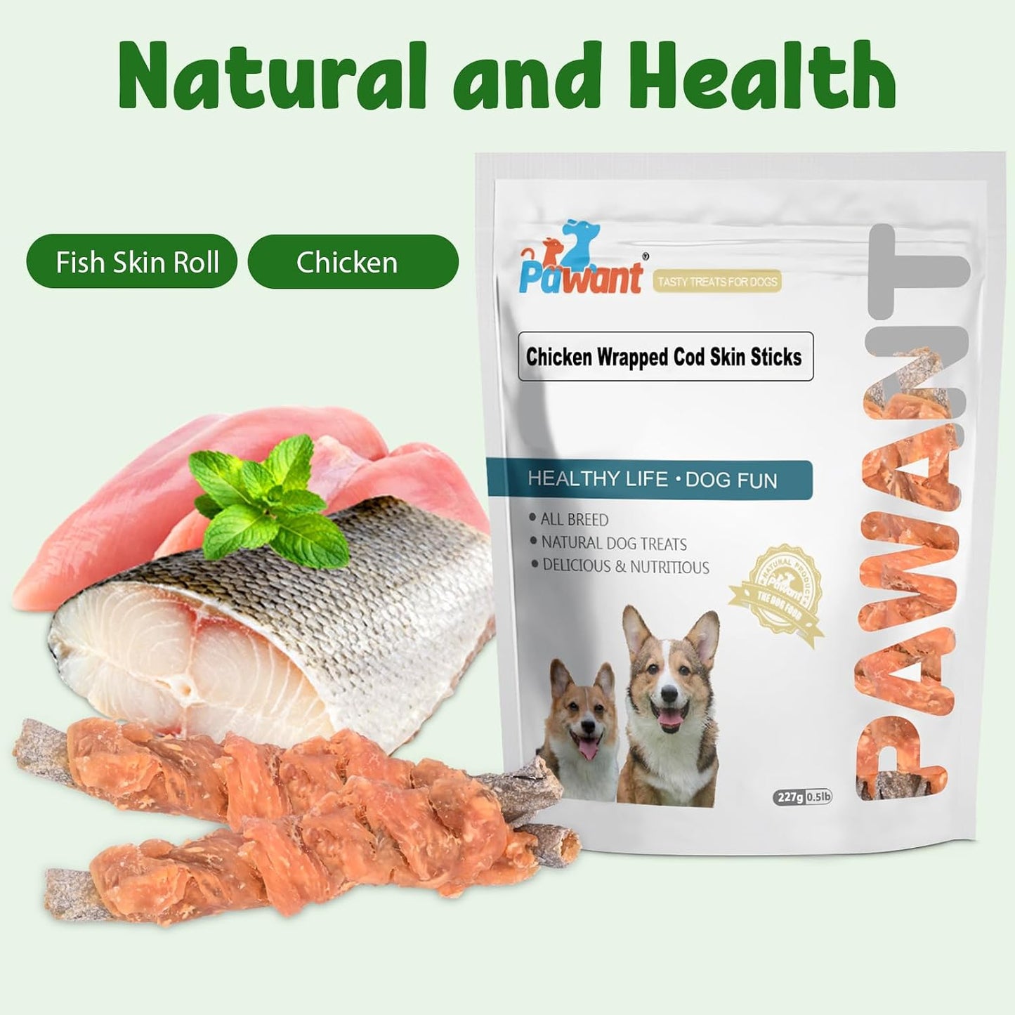Pawant dog treats nutritional information label