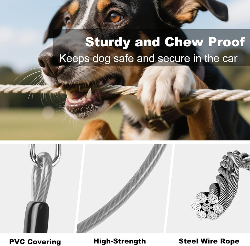 Close up of heavy duty metal clip on Giiyoe pet seat belt