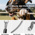 Close up of heavy duty metal clip on Giiyoe pet seat belt
