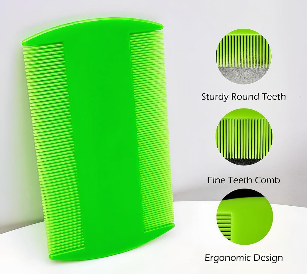 Close up of double sided fine tooth grooming comb