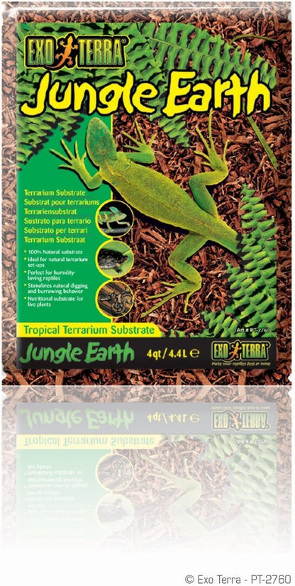 Exo Terra Jungle Earth substrate inside a tropical reptile habitat