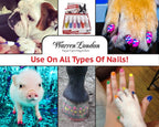Dog with painted pink nails using Warren London polish