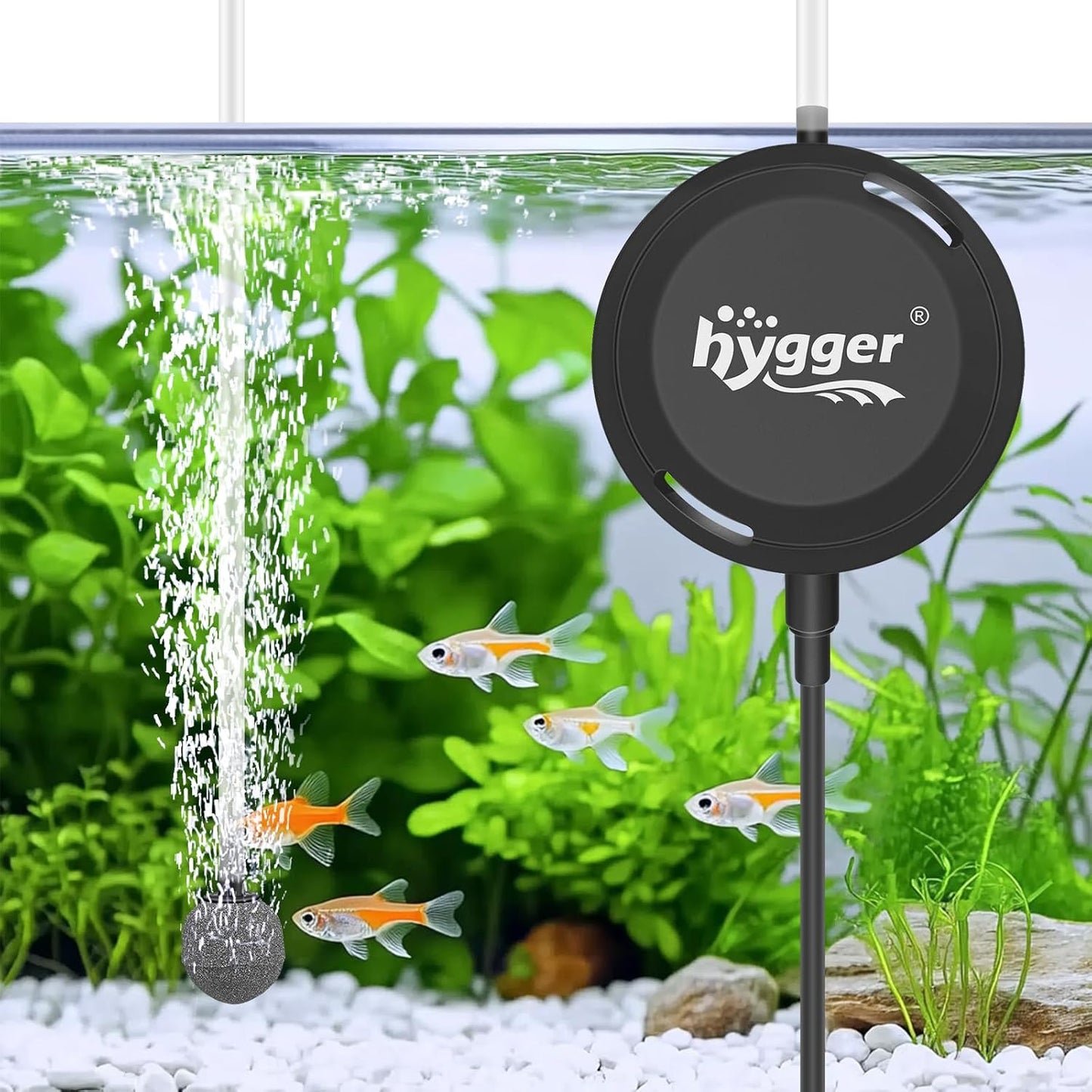 Hygger Mini 1.5W silent aquarium air pump front view