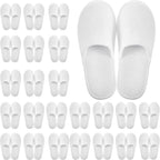 Geyoga disposable guest slippers front view showcasing white closed-toe design
