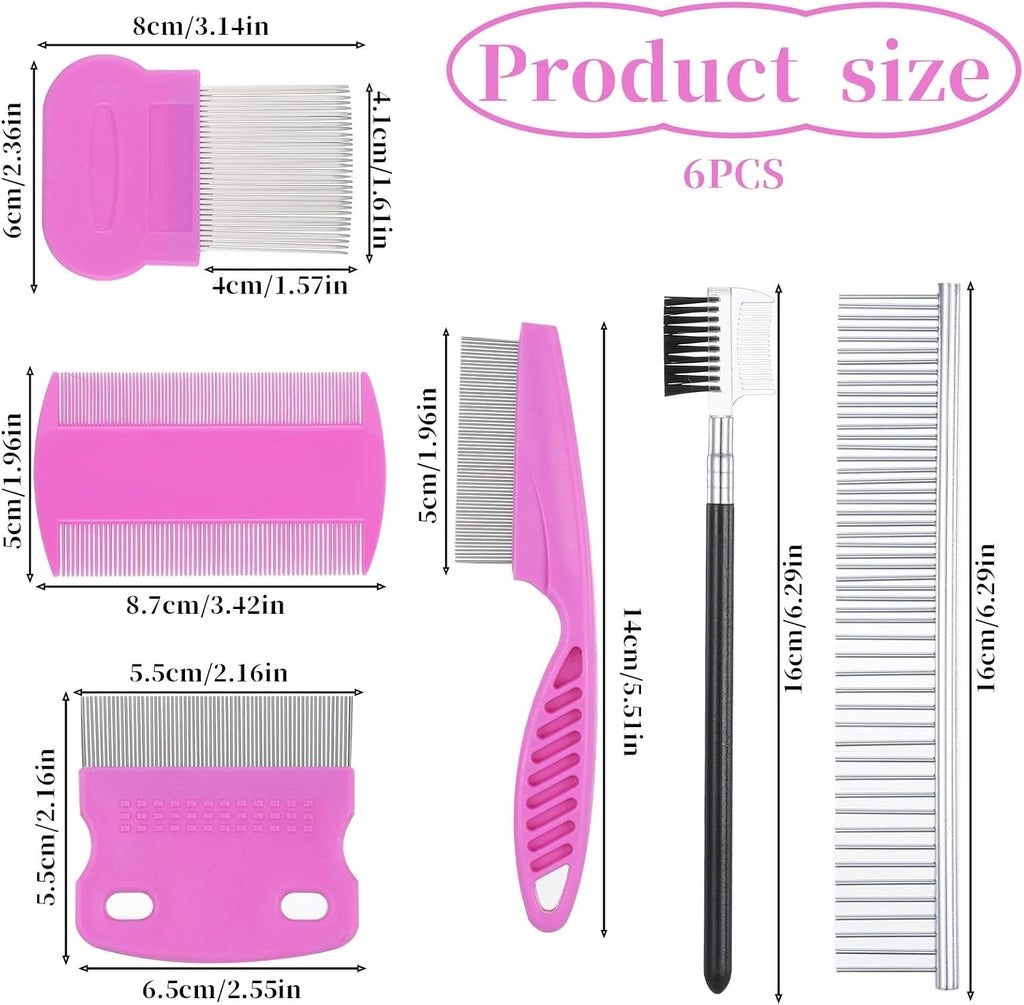 Pet grooming kit with fine and wide tooth combs