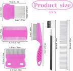 Pet grooming kit with fine and wide tooth combs