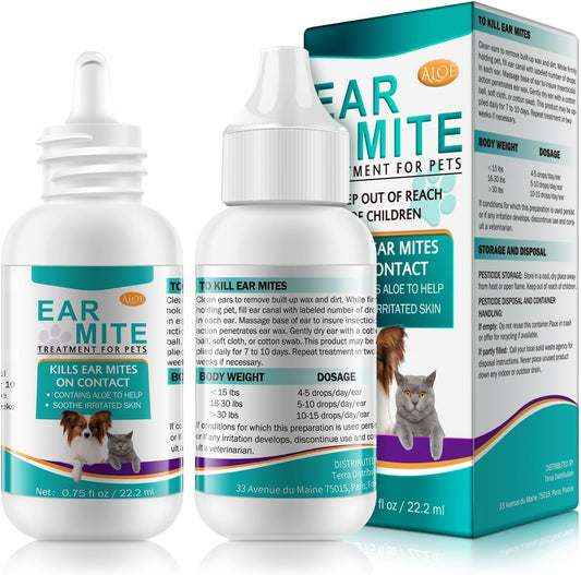 Navna Ear Mite Treatment front view bottle for pet ear care