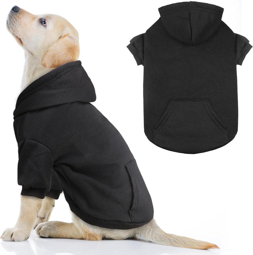Dog Sweaters for Medium Dogs,Dog Hoodie Sweater Solid Soft Brushed Fleece Pet Clothes Pet Hoodie Sweatshirt with Pocket(Grey-M) - Image 10