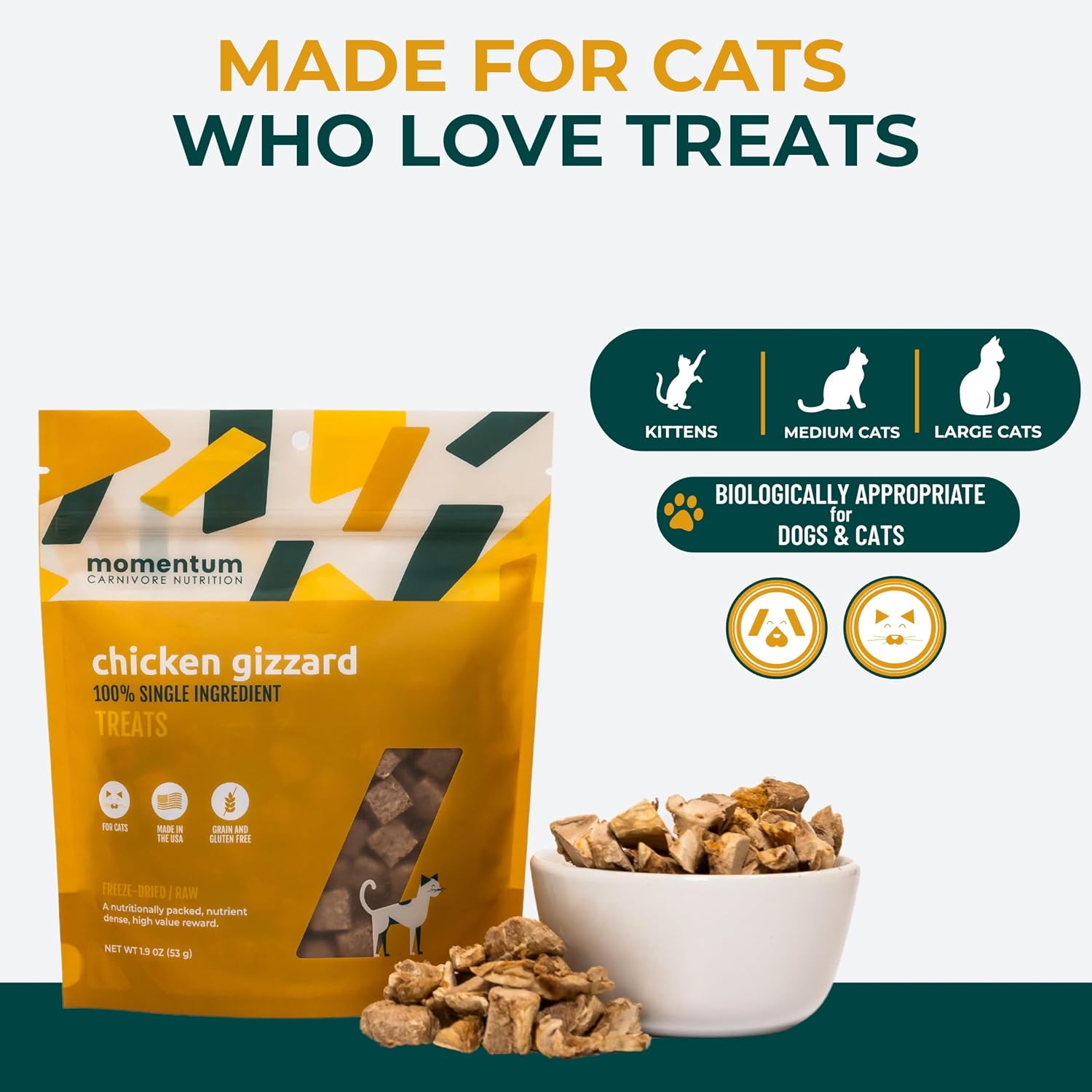 All natural gluten free chicken gizzard feline meal topper