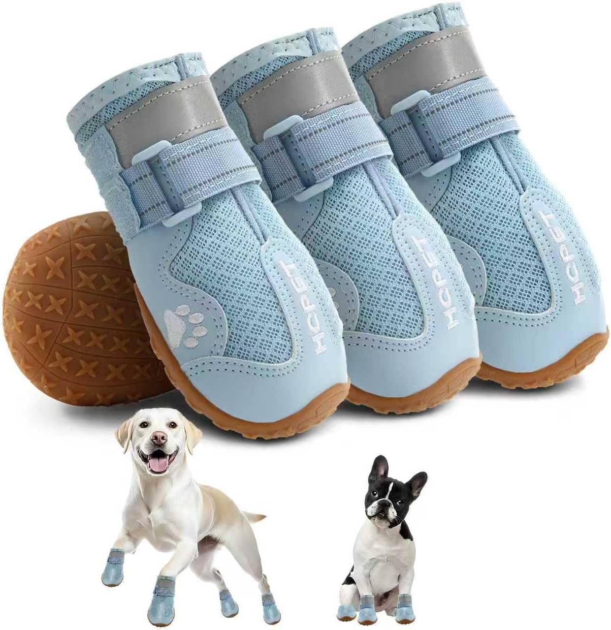 Hcpet Dog Boots, Dog Shoes for Large Dogs, Medium Dog Boots & Paw Protectors, Anti-Slip Dog Booties for Hot Pavement Winter Snow Hiking with Reflective Straps Black Size 6 - Image 10