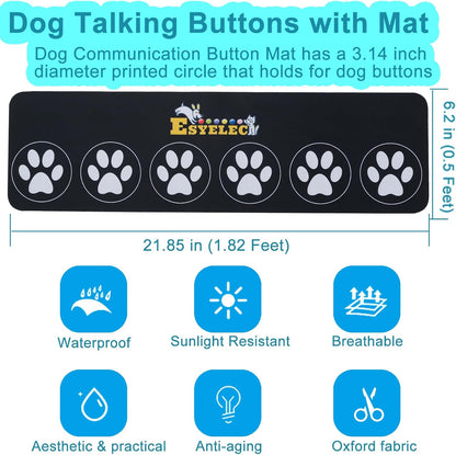 Side view of the ESYELEC recordable pet training button showing the upgraded high-clear speaker details.
