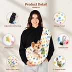 Hands-Free Cat Sling Carrier, Ultra-Soft Polar Fleece Pet Sling for Small Dogs & Cats 3-14 lbs, Machine Washable for Indoor Snuggling & Outdoor Use (Medium, Daisy) - Image 5