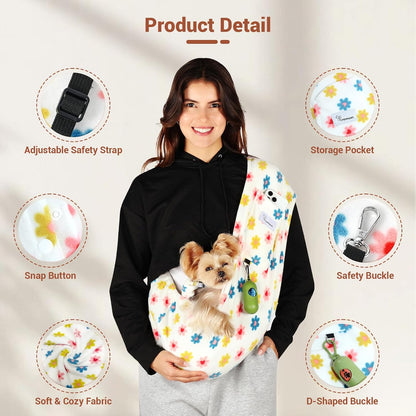 Demonstration of hands free usage with Yunpawpet dog sling carrier