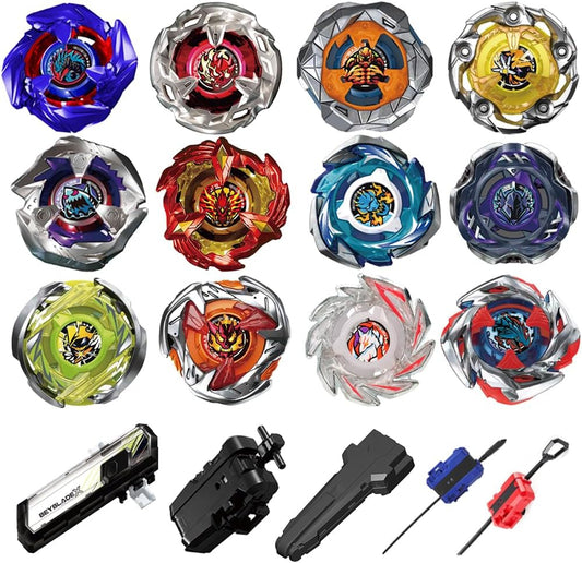 Cxdhzlx 12 piece battling spinning top set front view