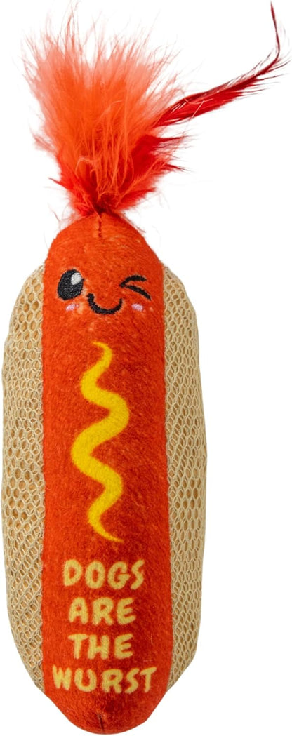 Catstages CrunchyPickleKickerCatToy - Plush Crinkle Toy with Catnip and Dental Mesh, 6.5" - Image 9