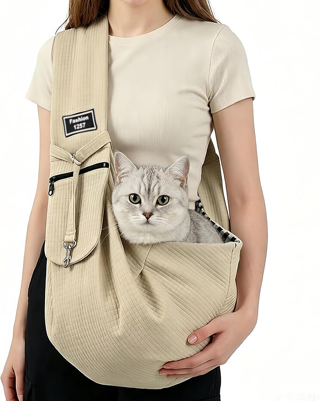 Dog Sling,Dog Slings for Small Dogs for 3-12 lbs,Puppy Sling Made of Waterproof and Anti-Static Fabric, Cat Sling with Storage Bag, Anti-Detachment, Make It Easy for Pets to Travel,Pink - Image 9