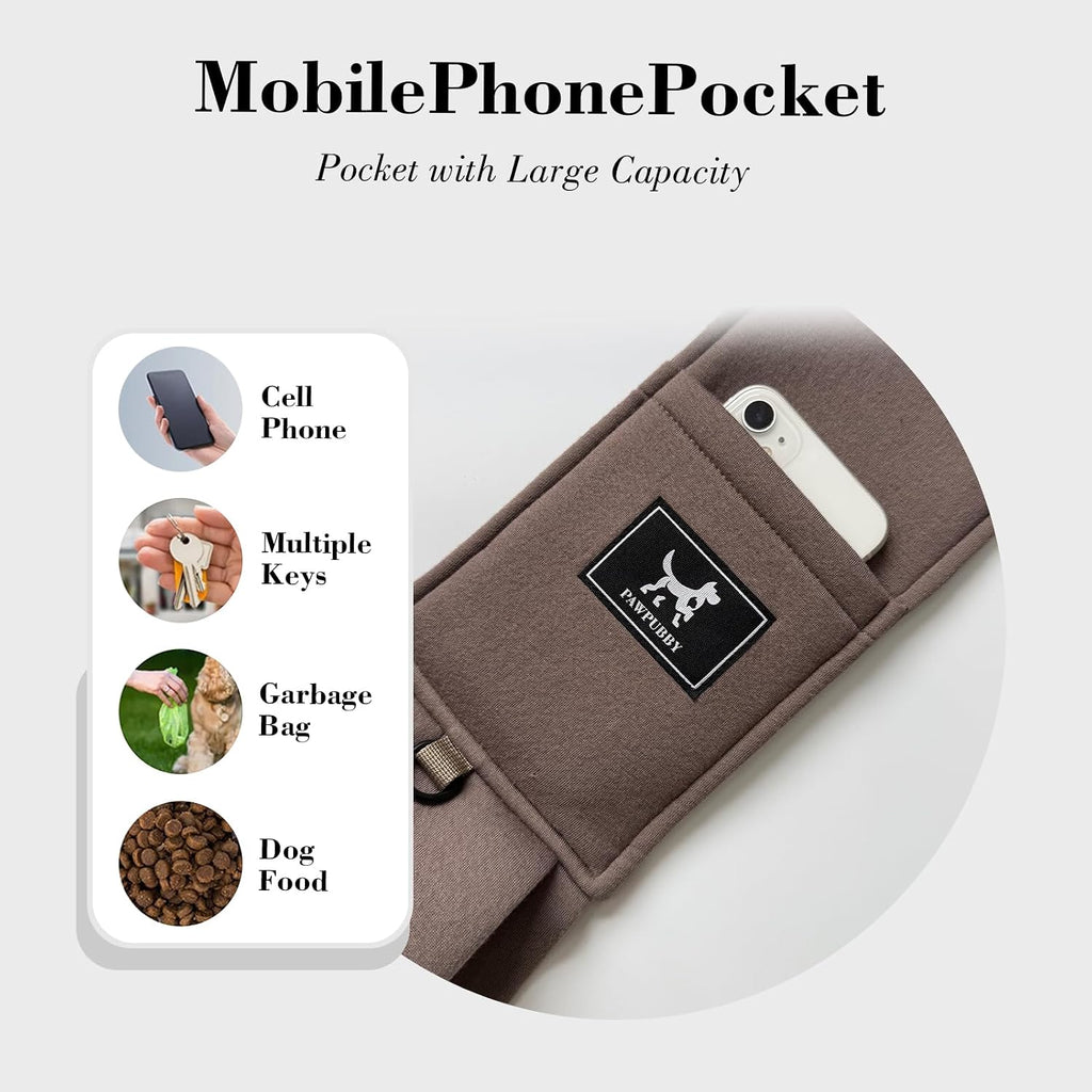Side pocket detail on the Pawpubby hands-free dog carrier