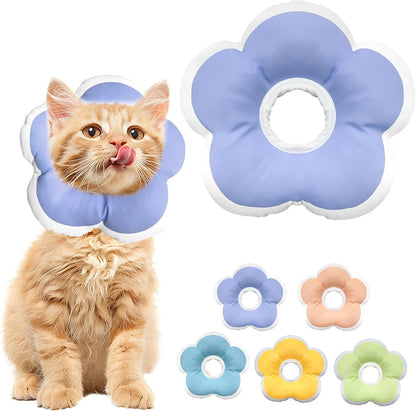 Cat Cone Collar Soft, Waterproof Cats Cones to Stop Licking After Surgery, Adjustable Soft Elizabeth Cats Collars for Wound Healing, Flower Shape Cat Recovery Collar (Pastel Orange, X-Small) - Image 11