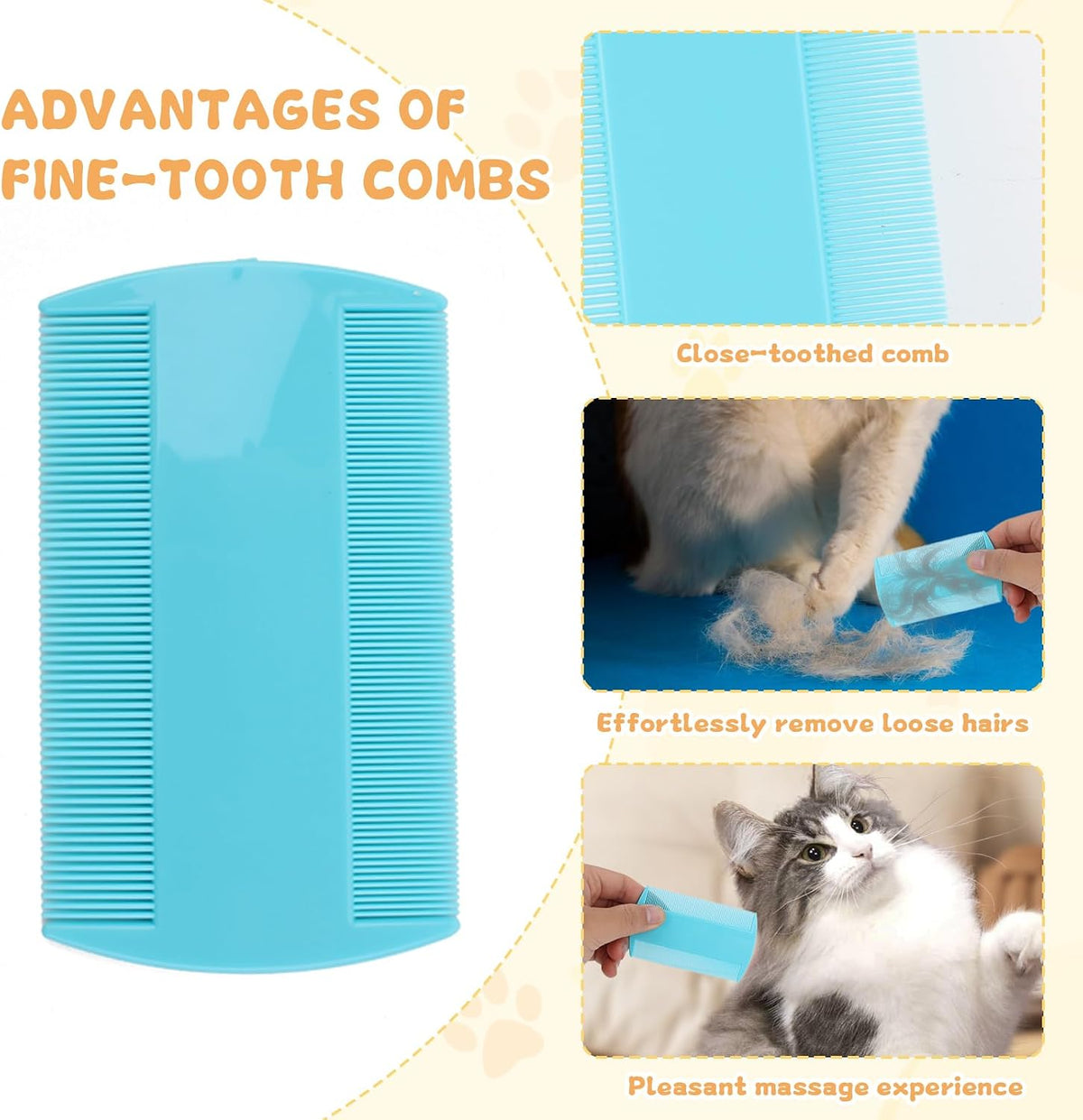 Dense and sparse teeth detail on Buwusmu cat flea comb
