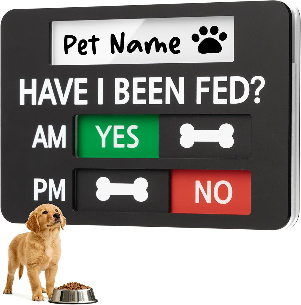 EliteSign pet feeding reminder tracker chart front view showing the built-in custom name slot.
