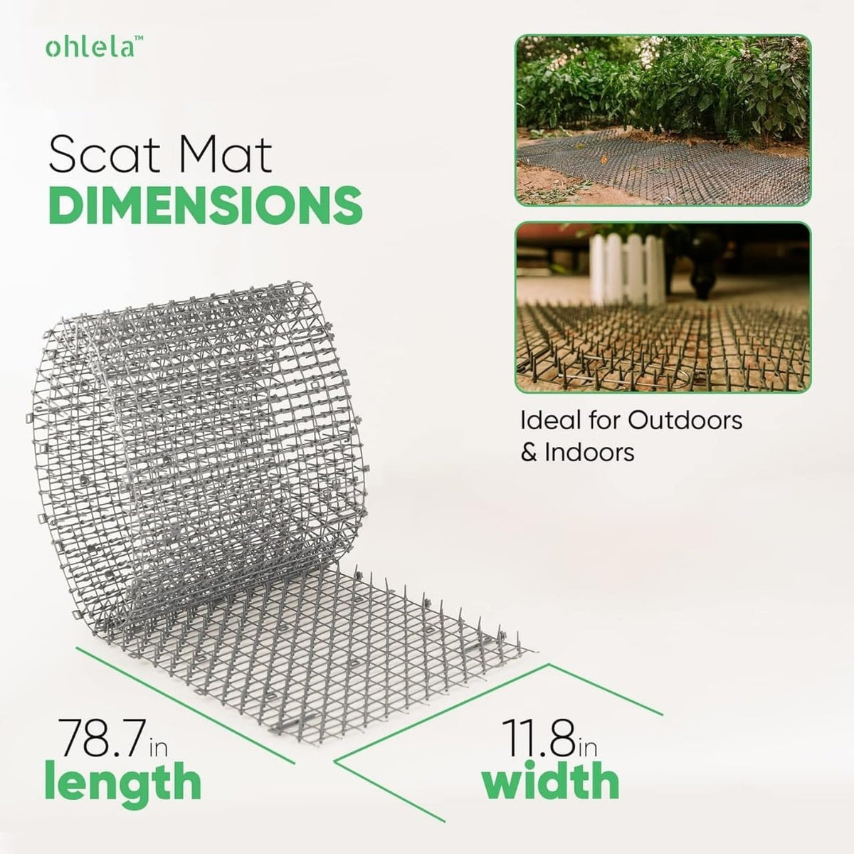 Ohlela pet deterrent mat on garden soil