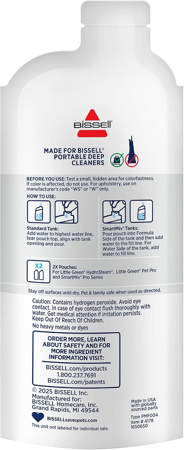 Bissell Little Green Pro Oxy pouches next to portable deep cleaner