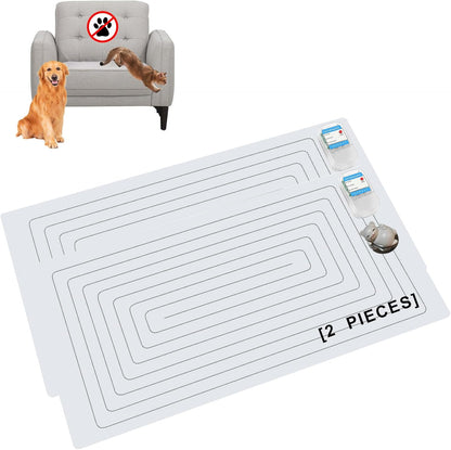 SEERWAY Scat Pet Shock Mat 2 Pieces, Shock Pads for Dogs and Cats Training Indoor, Electric Repellent Mat Keeps Pets Off Couch, Sofa, Countertop, 3 Modes, 2 Pieces Same Size, Battery Operated - Image 13