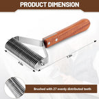 Abbylike grooming rake with 27 stainless steel blades