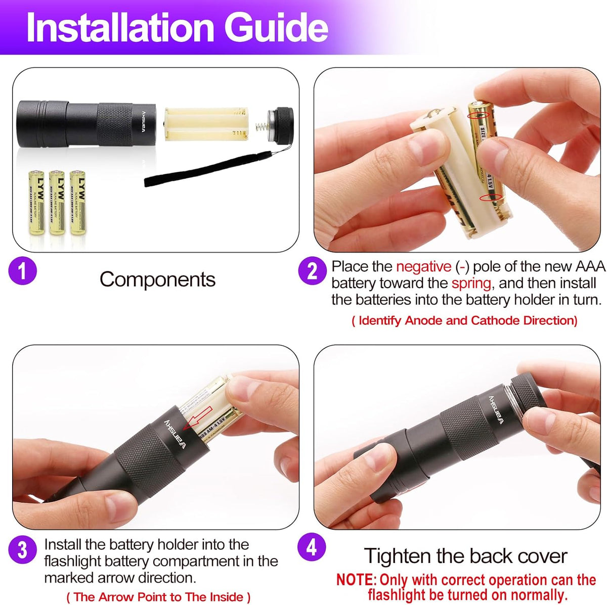 Vansky premium ultraviolet flashlight verifying documents and spotting scorpions