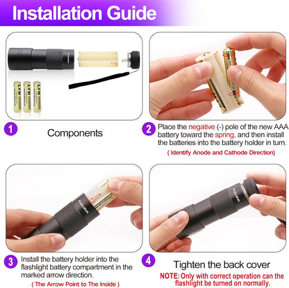 Vansky premium ultraviolet flashlight verifying documents and spotting scorpions