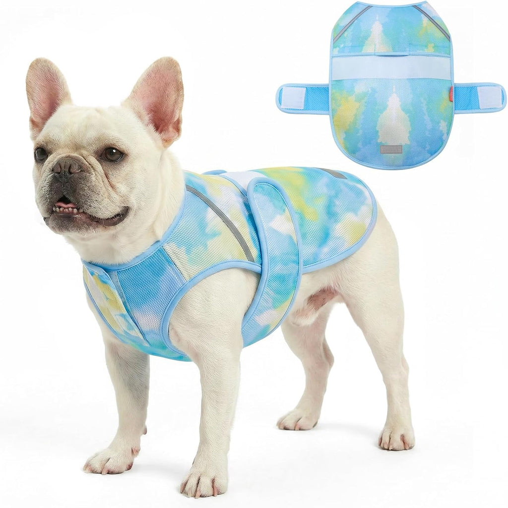 KYEESE Dog Cooling Vest, Lightweight Dog Cooler Jacket, 3D Breathable Mesh Pet Cooling Shirts for Summer with Reflective Stripe, Sun Protection Pet T Shirt for Beach, Hiking, Walking, Purple, L - Image 13
