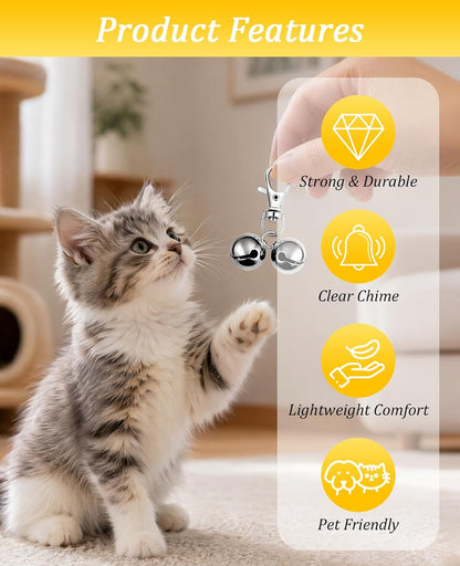 An assortment of multi colored puppy and kitty collar charms spread out evenly.
