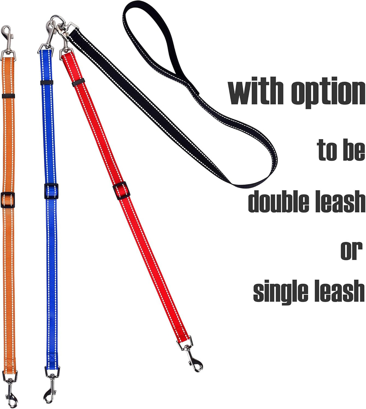 Close-up of the soft padded handle on the MoSANY triple pet lead for comfortable grip.