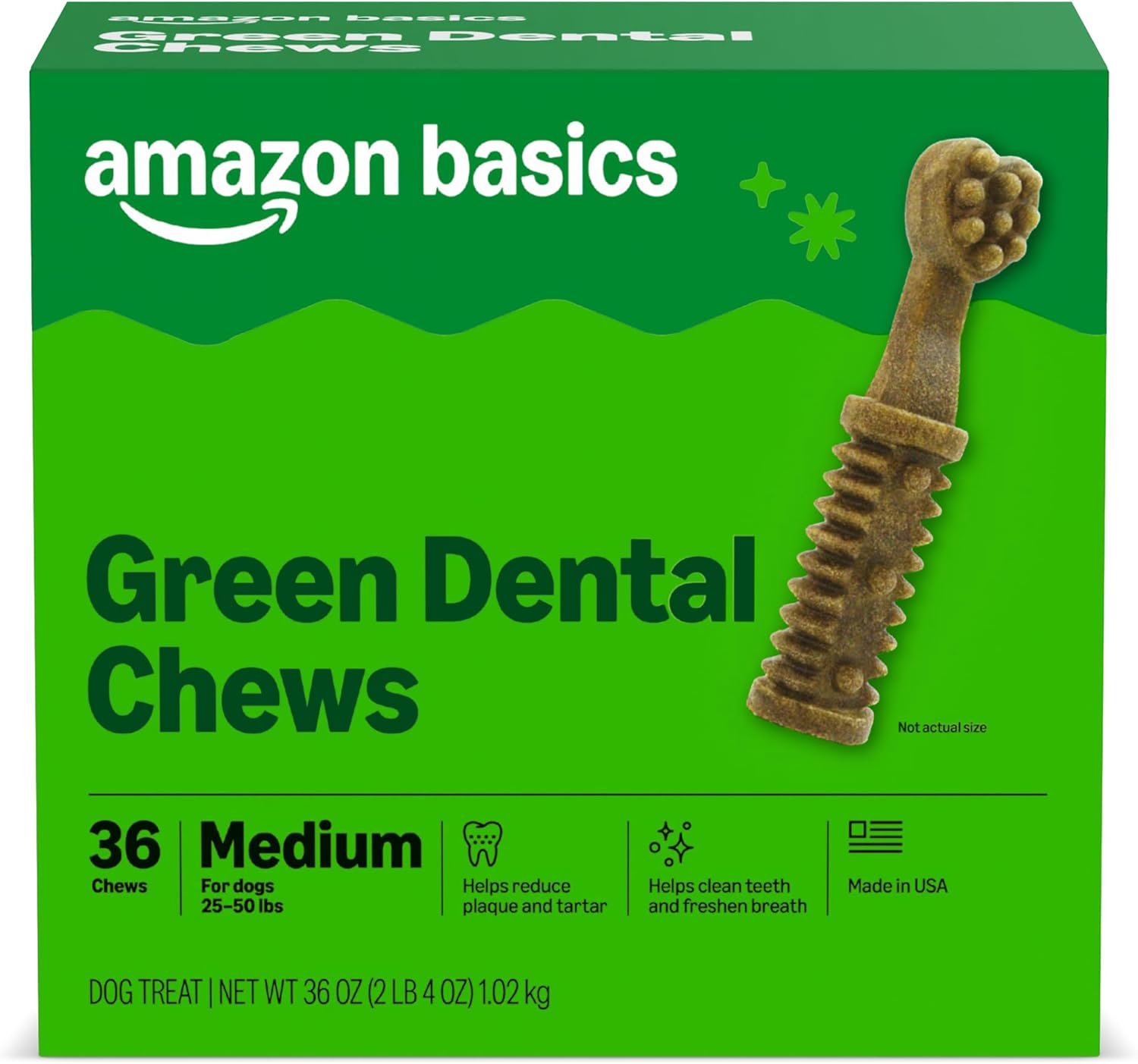 Amazon Basics Dental Dog Treats to Help Clean Teeth & Freshen Breath for Large Dogs, Unflavored, Per Pack: 24 Count, 2.25 pounds (Previously Wag) - Image 13