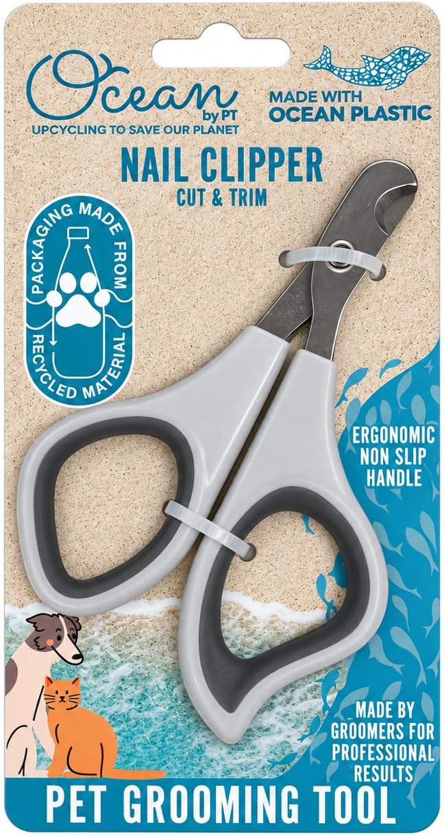 Ocean Plastic Clippers for Cats and Small Dogs, Professional Stainless Steel Dog Nail Trimmer, Handles Made from Recycled Ocean-Bound Plastic, All Breeds Color Blue (Blue) - Image 9