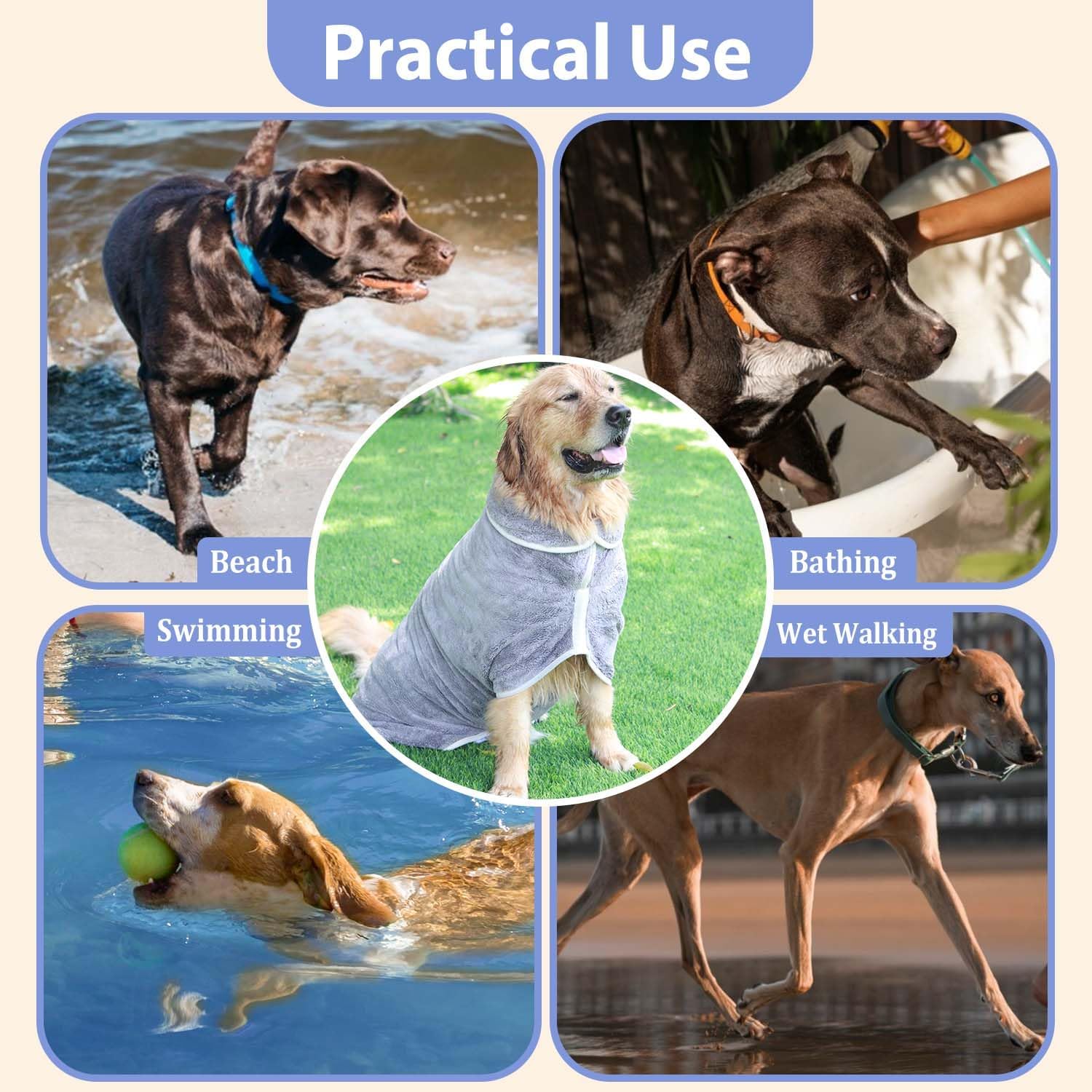 HhiMyOct dog bathrobe neck collar adjustment feature