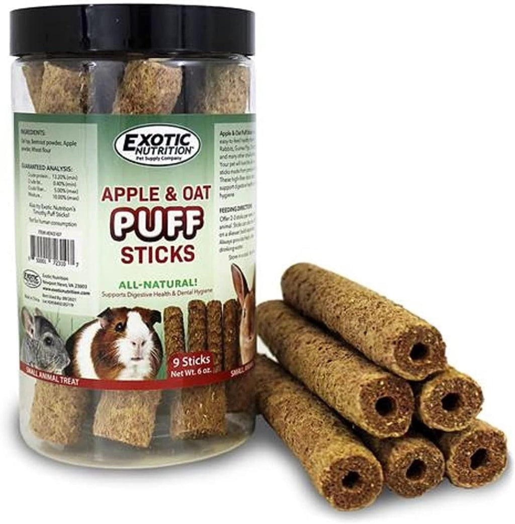 Exotic Nutrition Apple And Oat Puff Sticks Six Ounce Pack Front View