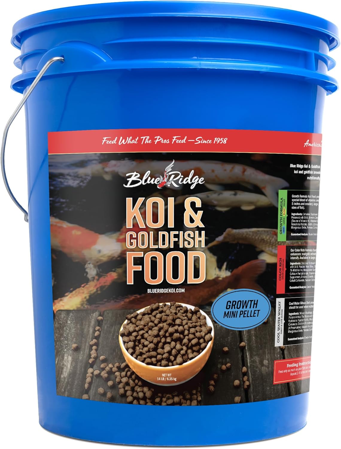 Blue Ridge Koi Fish Food 5lb - Koi Food Mini Growth Formula, Goldfish Food, Premium Fish Food for Ponds, Ponds Fish Food, Floating Pond Pellets - Image 10