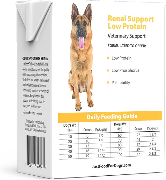 JustFoodForDogs prescription diet for canine kidney health premium ingredients close up