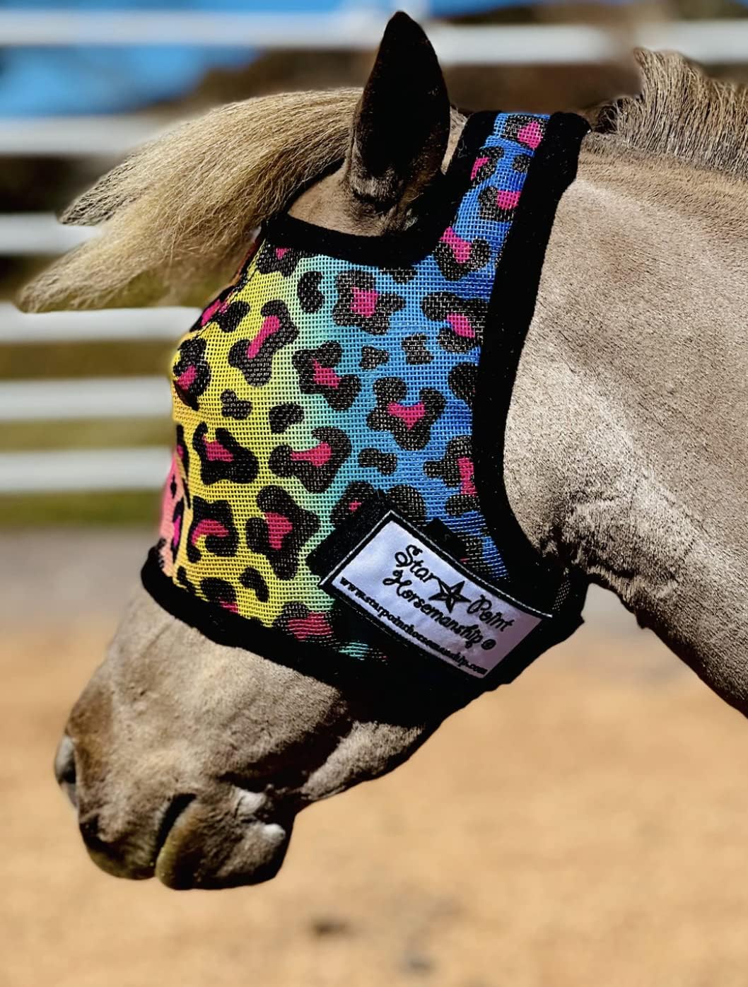 Star Point Horsemanship Miniature Horse-Pony No Ear Fly Masks100% Full UV Protection Durable Mesh Highly Comfortable (Small 28-32" Mini, Light Blue) - Image 11