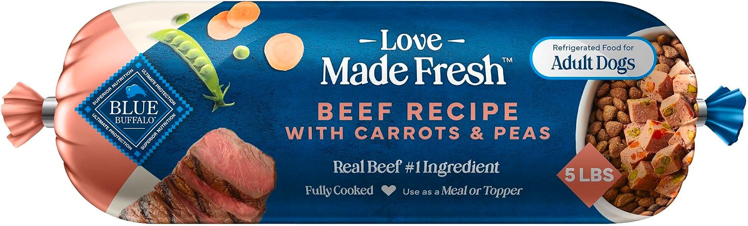 Blue Buffalo Love Made Fresh Natural Adult Dog Food, Refrigerated, Chicken with Carrots and Peas, Fresh Dog Food, Ready-to-Serve, 1-lb Roll - Image 13